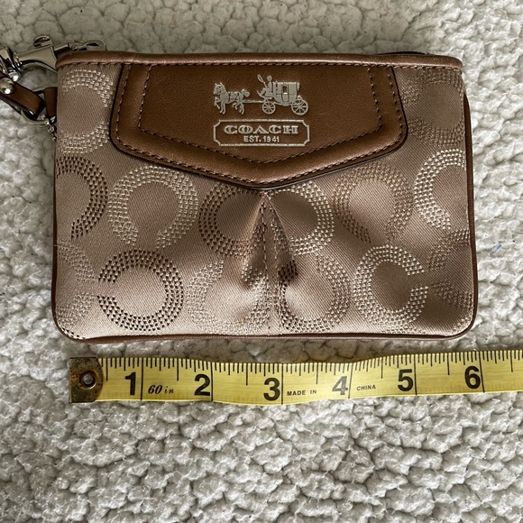 Authentic Coach Logo Wristlet - Brown/Tan Colour - Picture 7 of 8